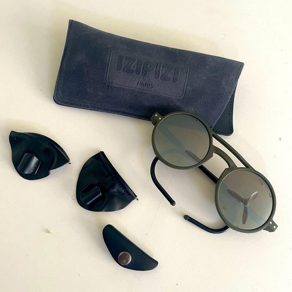 IZIPIZI Paris Olive Green Sport Round Sunglasses